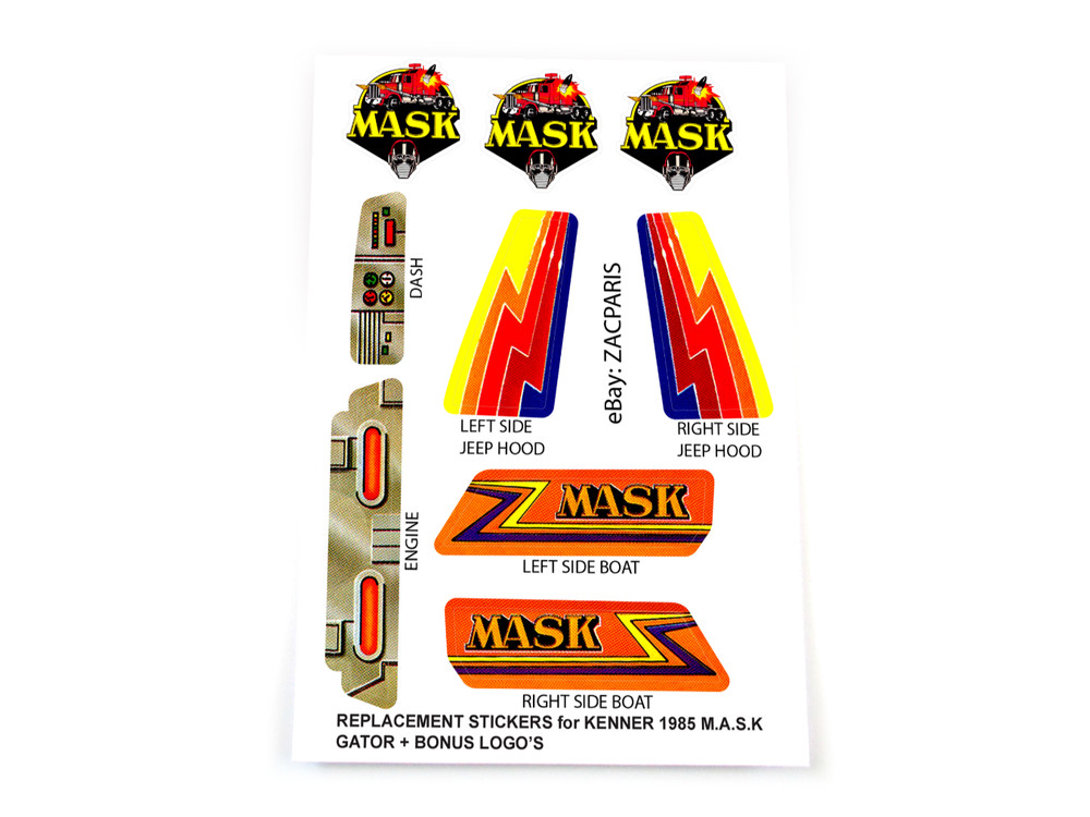 Stickers for KENNER M.A.S.K GATOR Stickers with Bonus!