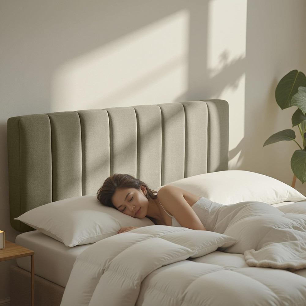 Upholstered Full Headboard - Easy Assemble Channel Stitched Headboard Full Size