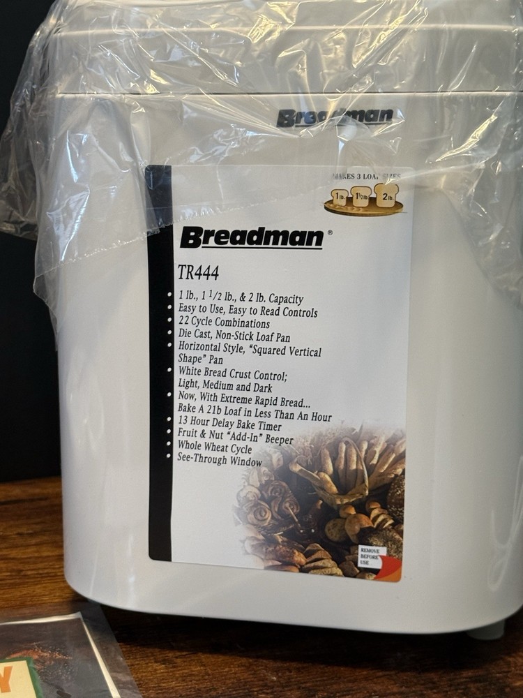 1999 BREADMAN TR444KIT Deluxe Rapid Automatic Breadmaker Toastmaster Grill Combo