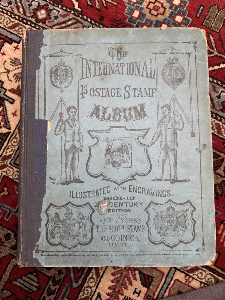 1901-1912 Engraved- Illustrated Scotts International Stamp Album  Almost Empty
