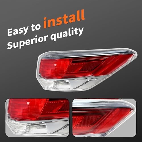 Outer Tail Light Passenger Side Compatible with Highlander 2014 2015 2016 Right