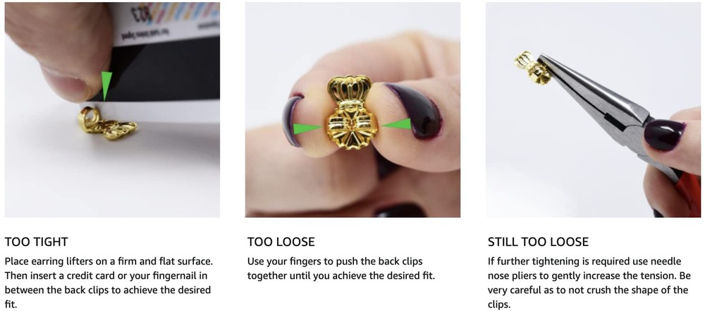 Magic Earring Backs for Droopy Ears | Earring Lifters | Secure Earlobe Backs