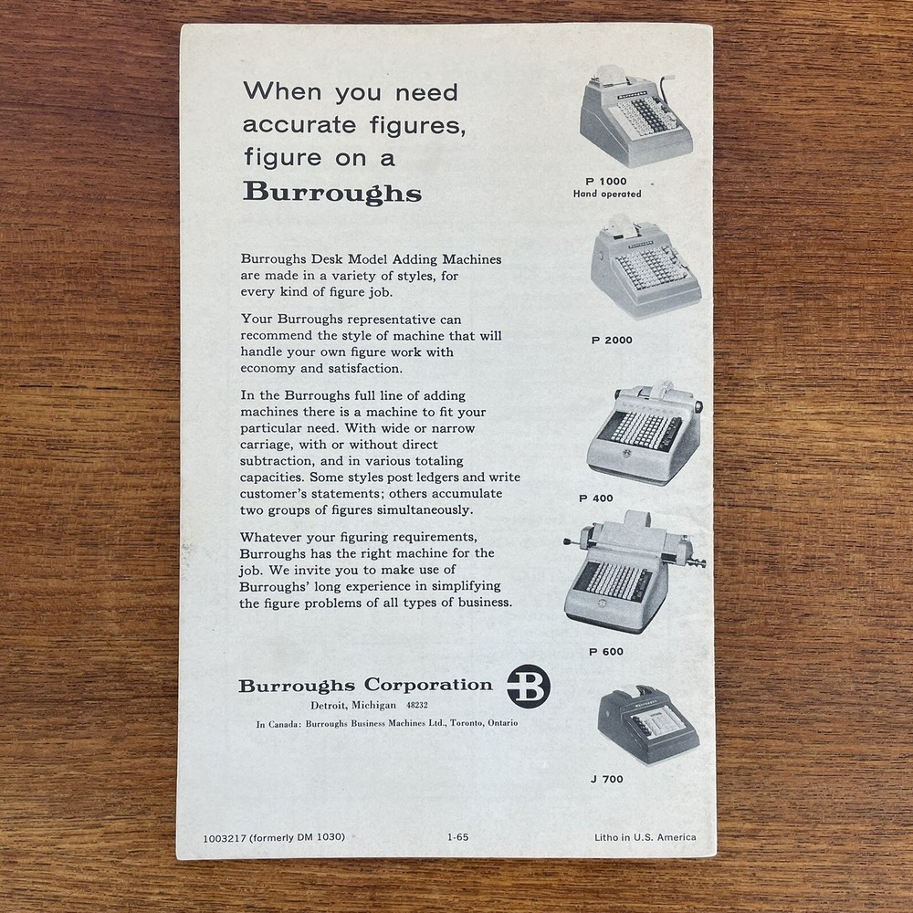 Burroughs Adding Machine Short Cuts Manual Vintage Instruction Guide Office
