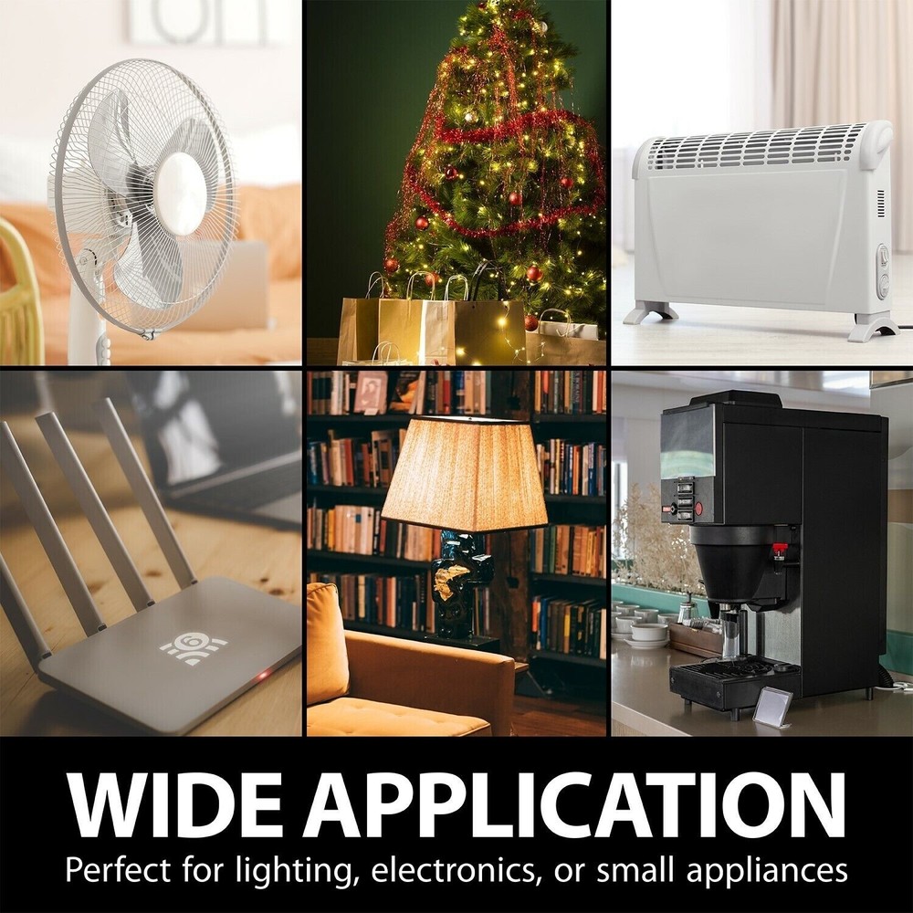 Wireless Remote Control 3 Outlet Plug On OFF Electrical Grounded Wall Switch