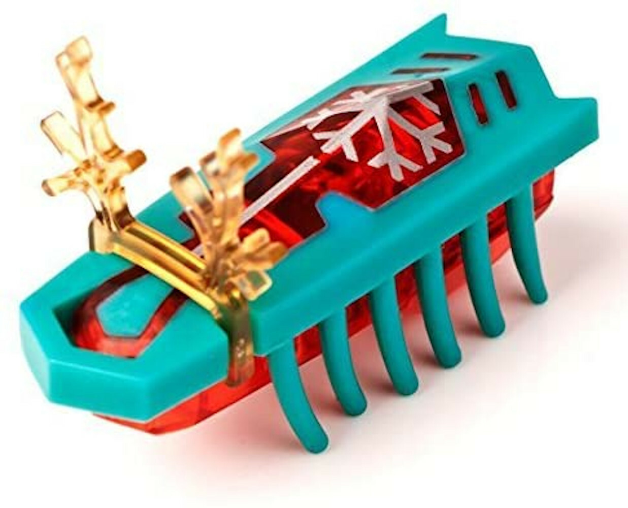 2 Pack Hexbug 1 Teal/Red & 1 Red/Green Nano Christmas Ornament Reindeer Antlers