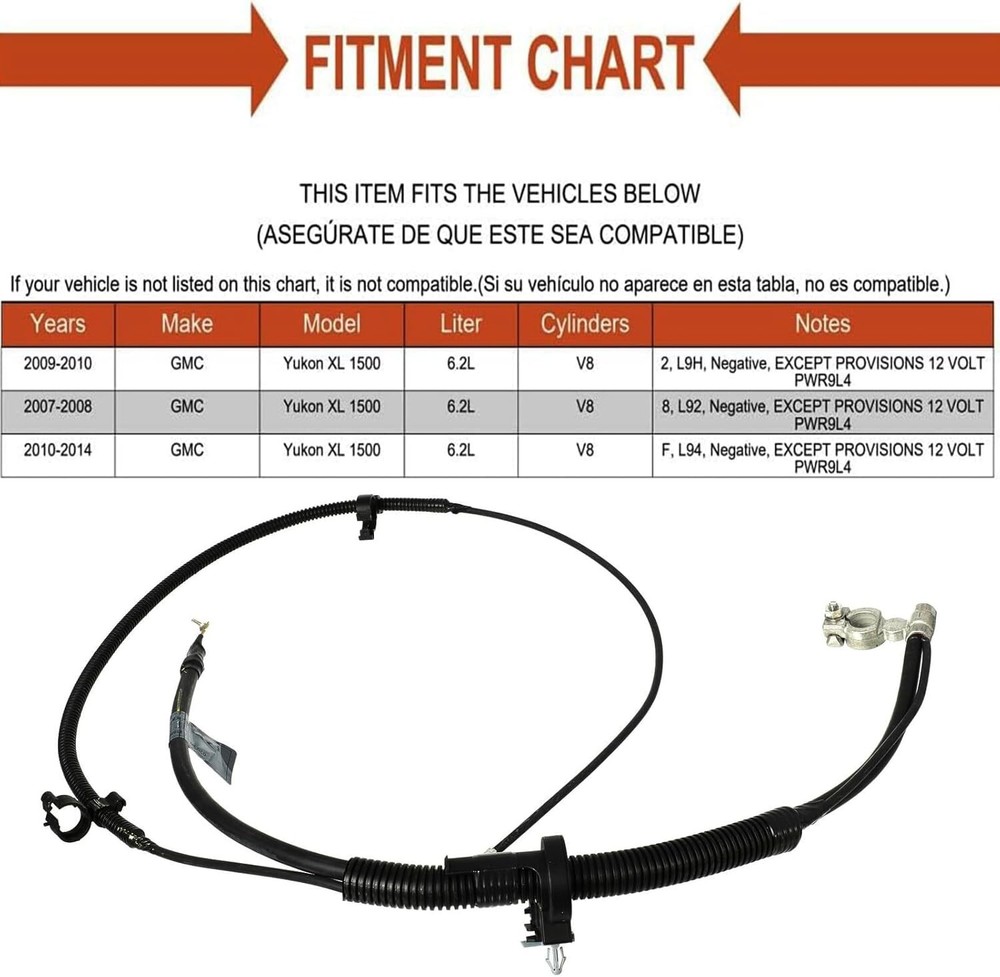 22846471 Negative Battery Cable, NEW Negative Battery Cable accessories Compa...