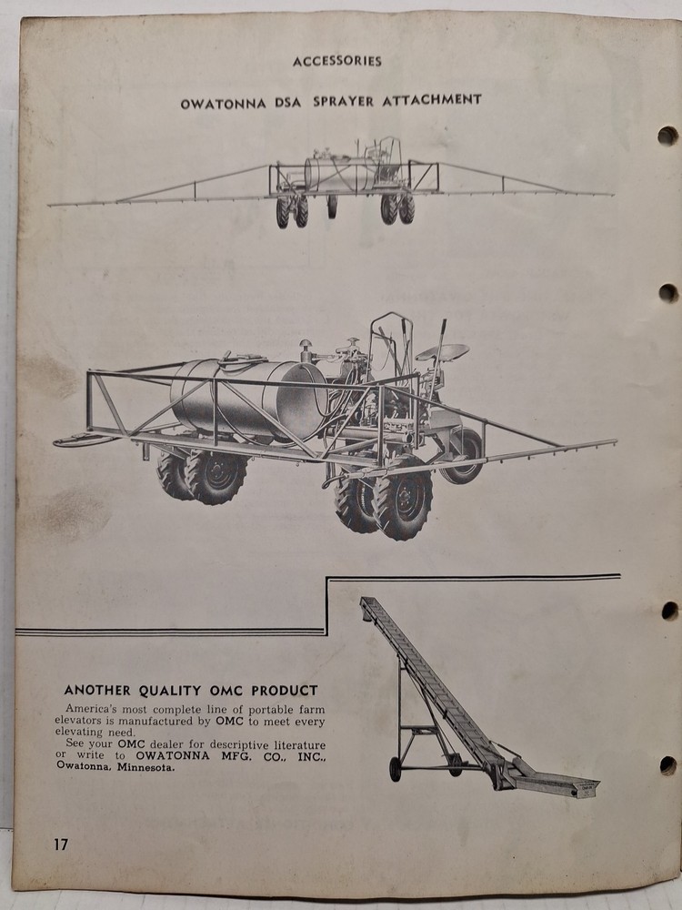 USED OPERATORS MANUAL FOR OMC WINDROWER 586 WO
