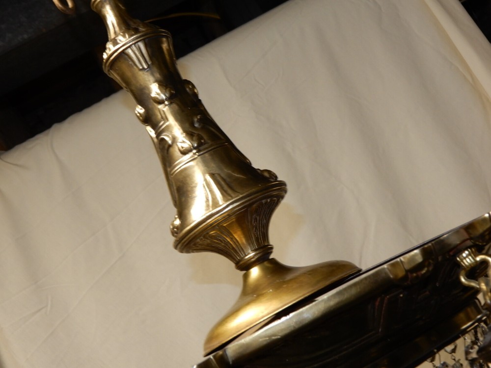 ANTIQUE BILTMORE LIGHTING CO CRYSTAL CEILING LIGHT CIRCA 1920 ALL ORIGINAL