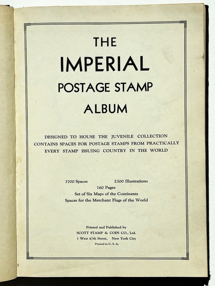 The Imperial Postage Stamp Album, Scott Stamp Co. 1931