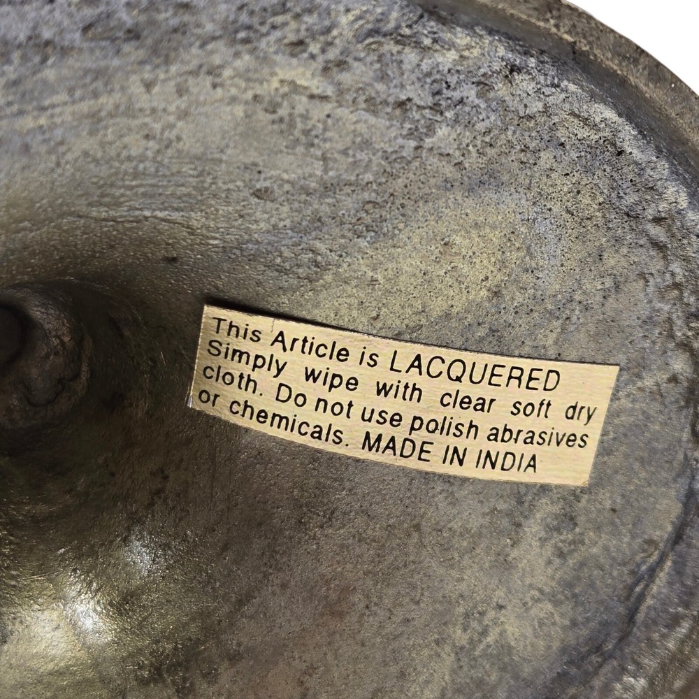 Brass Candlestick Set Oval MCM Traditional Goldtone Lacquered Holder Pair