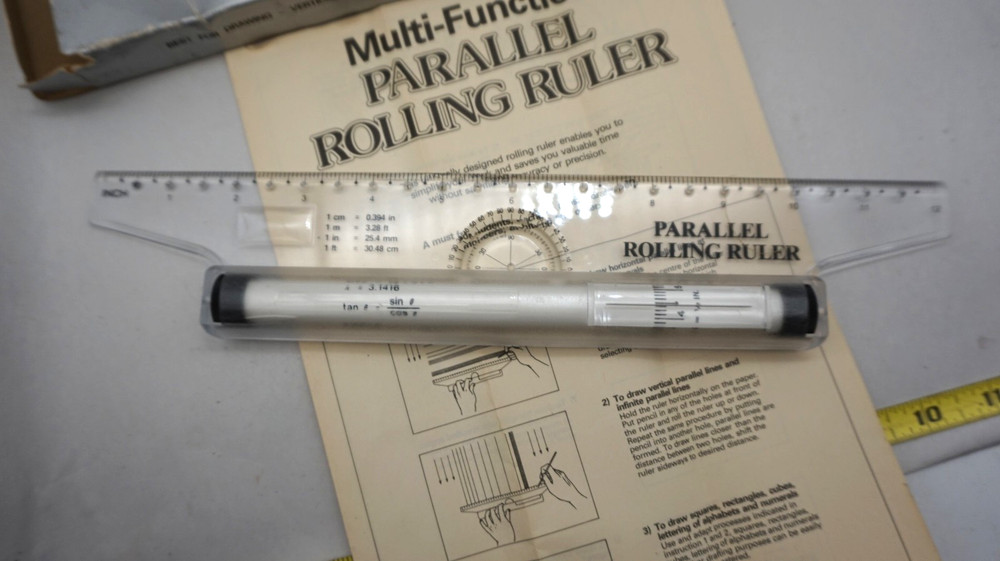 Parallel Rolling Ruler Imperial standard with Instructions free ship USA