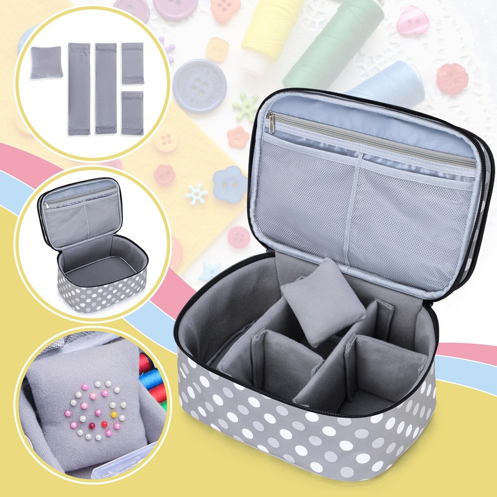 Luxja Double-Layer Sewing Organizer for Needles, Thread & Tools, Large