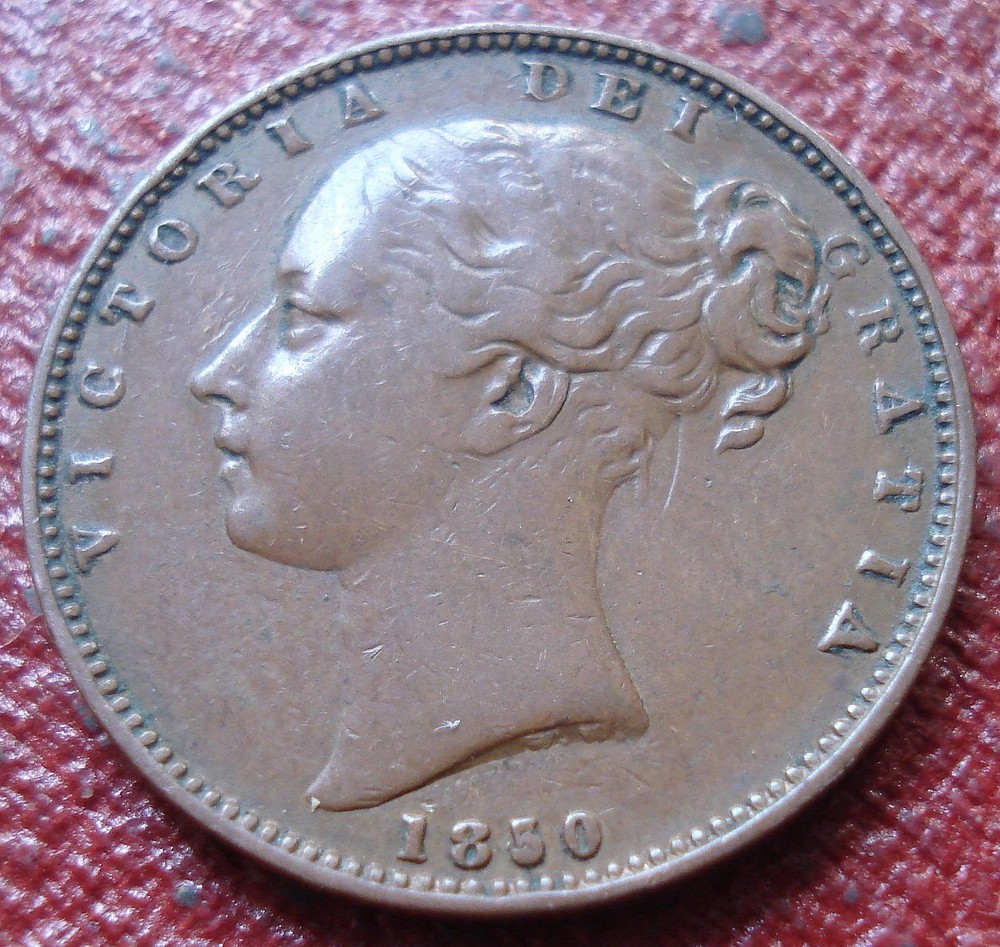 1850/40 BRITISH FARTHING IN FINE-VF CONDITION (KM# 705)