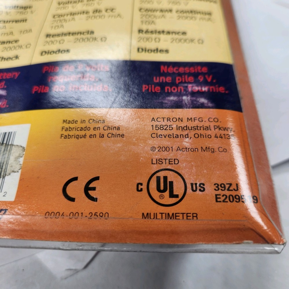 2 Actron CP7674 Digital Multitesters with Leads