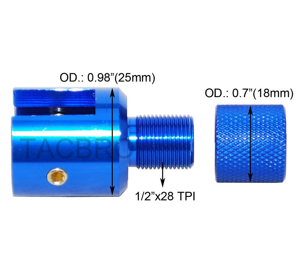 Ruger 1022 Muzzle Brake Adapter For Non-Thread 10/22 - Blue Anodized Aluminum