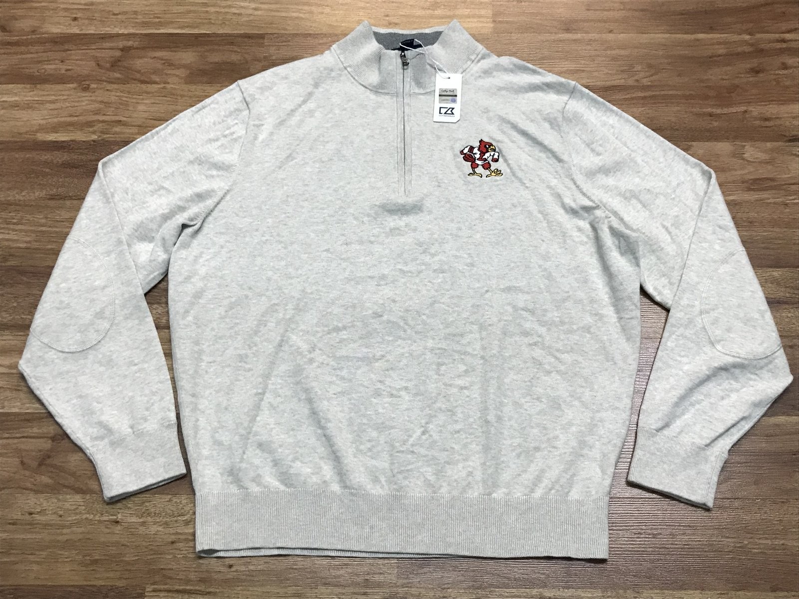 MENS XL - NEW Cutter & Buck NCAA Louisville Cardinals 1/2 Zip Pullover Sweater