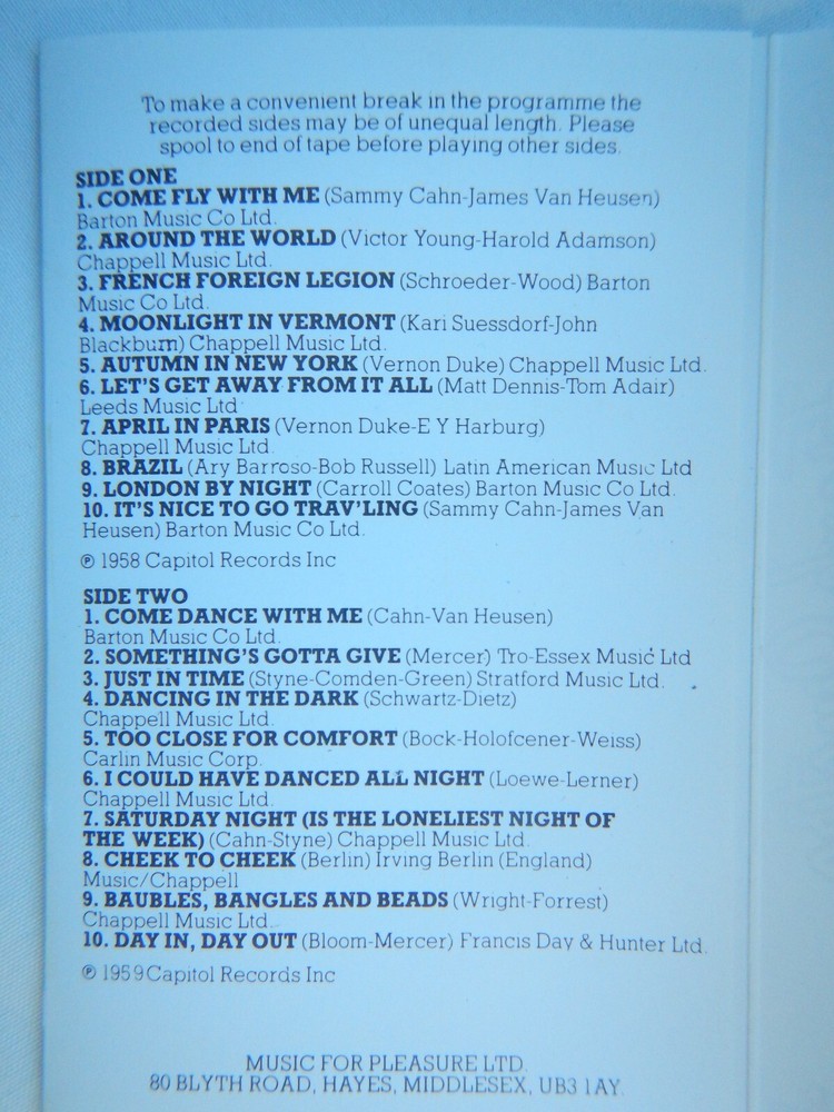 FRANK SINATRA - 20 CLASSIC TRACKS - CASSETTE