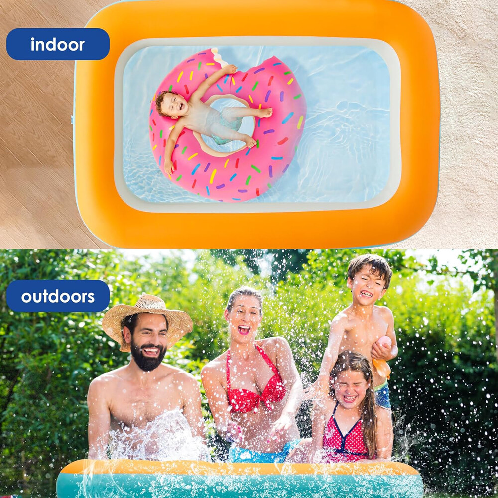 Family Inflatable Swimming Pool for Kids Adults Thickened Large 102" x 63" x 22"