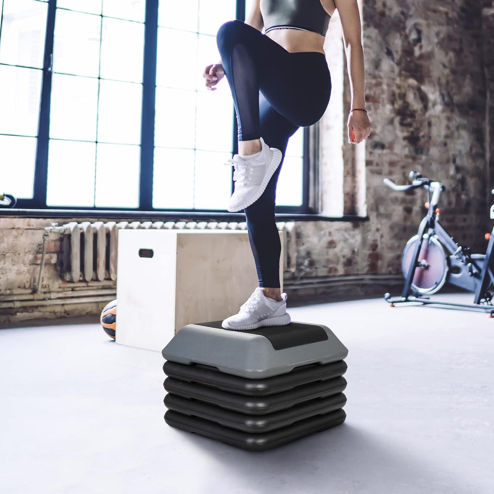 Smartxchoices 16 Inch Adjustable Aerobic Stepper Exercise Workout Step Platform