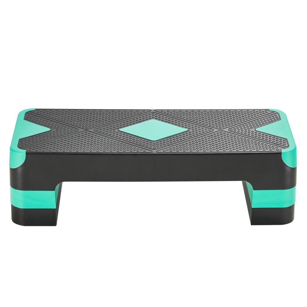 Adjustable Aerobic Step Platform with 4 Risers 4-8in Green Textured Non-Slip