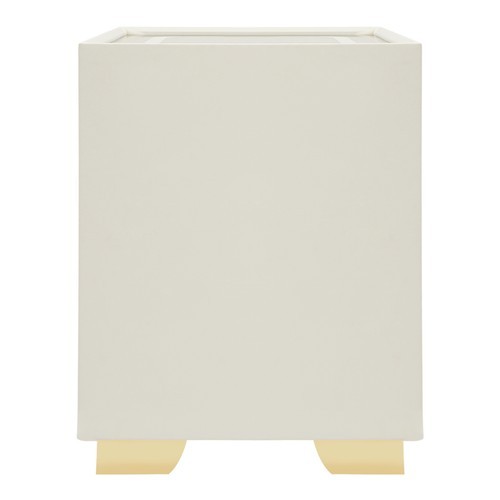 White Wireless Charging Bedside Cabinet w/Lock Bluetooth Speaker Bedside Table