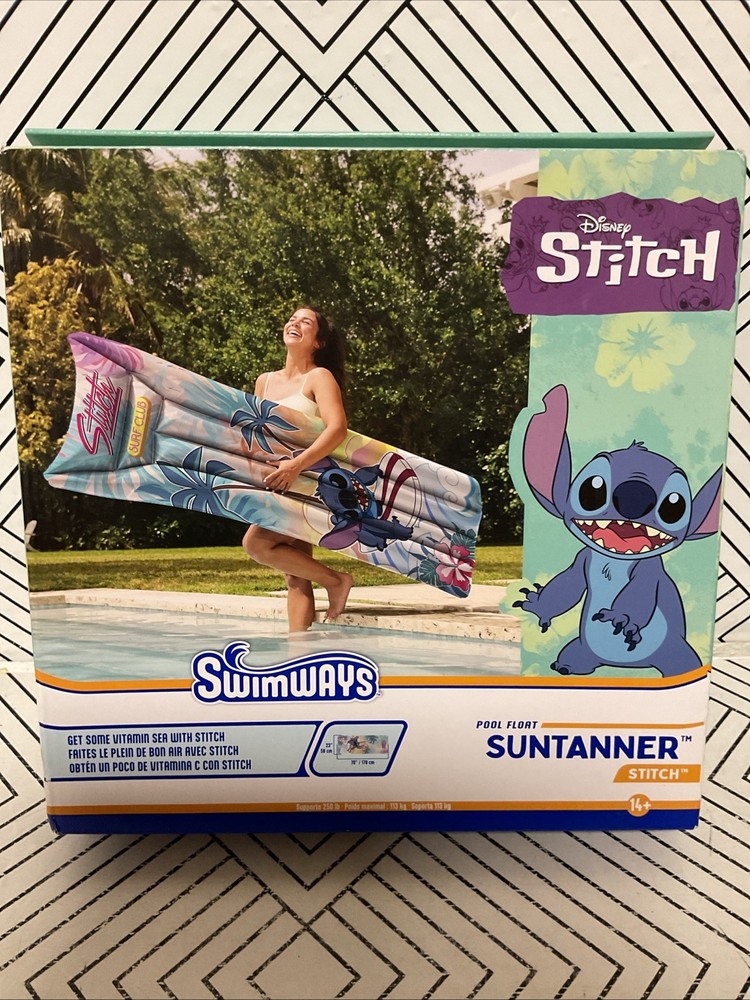 🪼 Disney Stitch Suntanner Pool Float, Inflatable Pool Floats 🆕