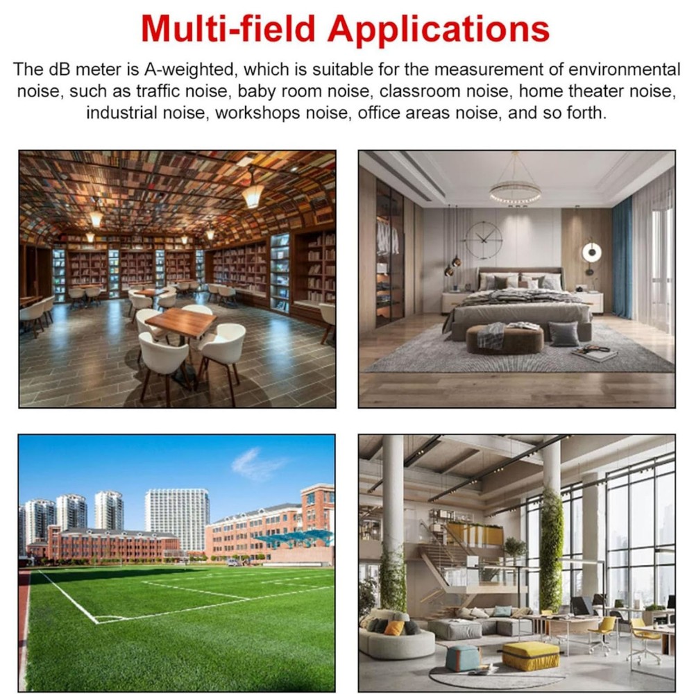 Digital Noise Level Meter 30-130dB Measuring Device with Max Min Record Function