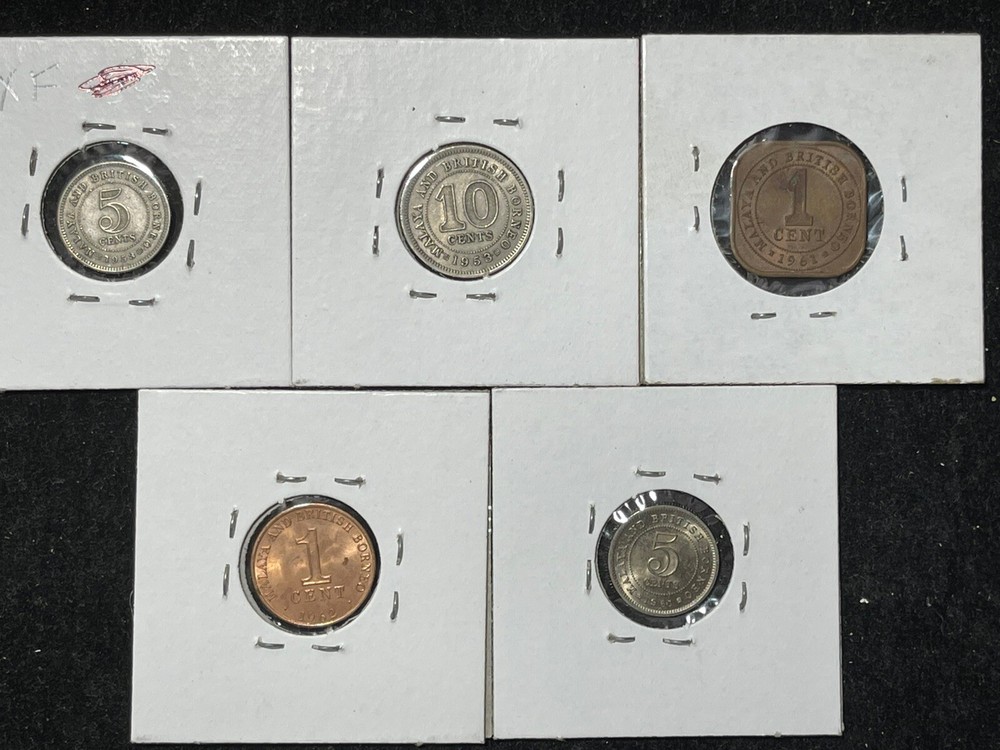 Assorted Malaya 5 Coins Lot