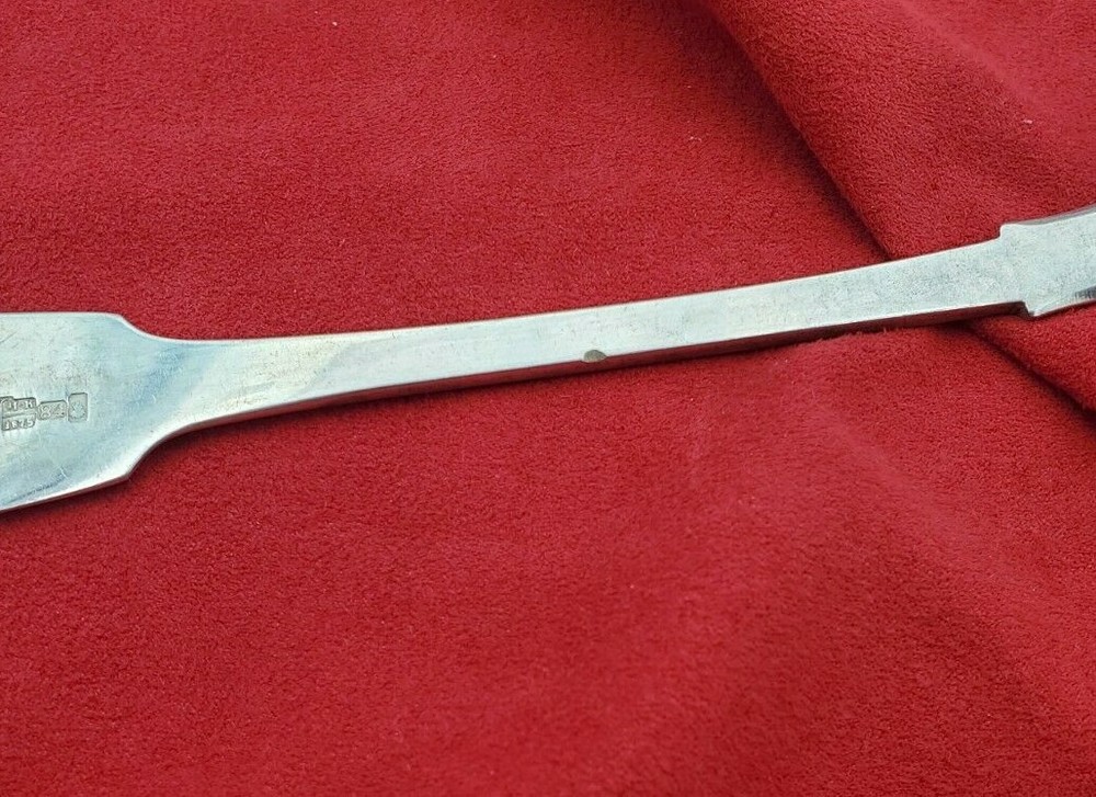 Russian 84 Silver Stuffing or Platter Spoon from 1875 Fiddle Pattern #11171