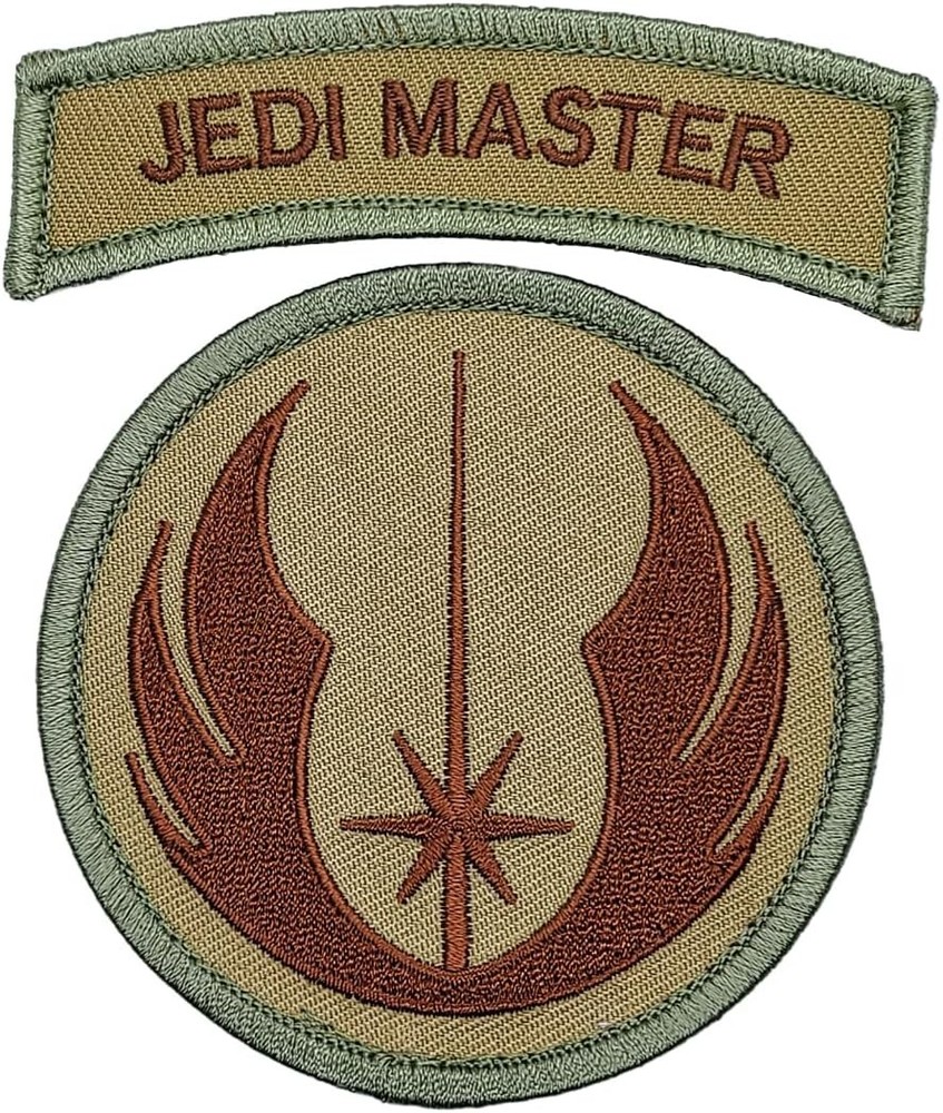 Jedi Order Jedi Master Tab Morale Patch -2PC Bundle -HOOK BACKING