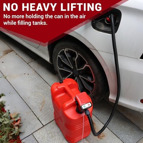 Fuel Transfer Pump Battery Powered With Automatic Stop Nozzle: 3 Adapters for