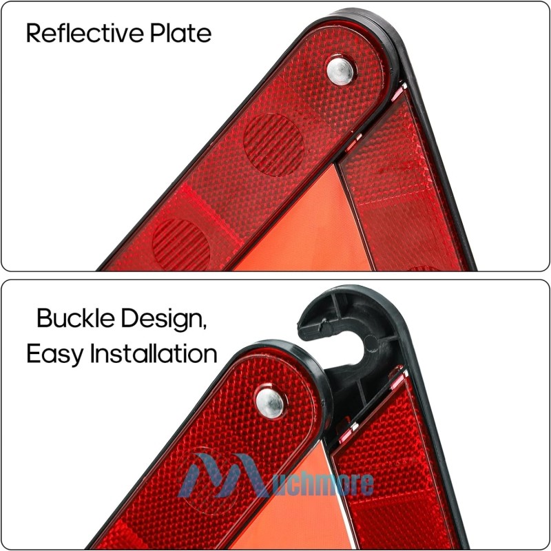 3X Car Emergency Warning Triangle Reflective Safety Roadside Kit DOT Approved
