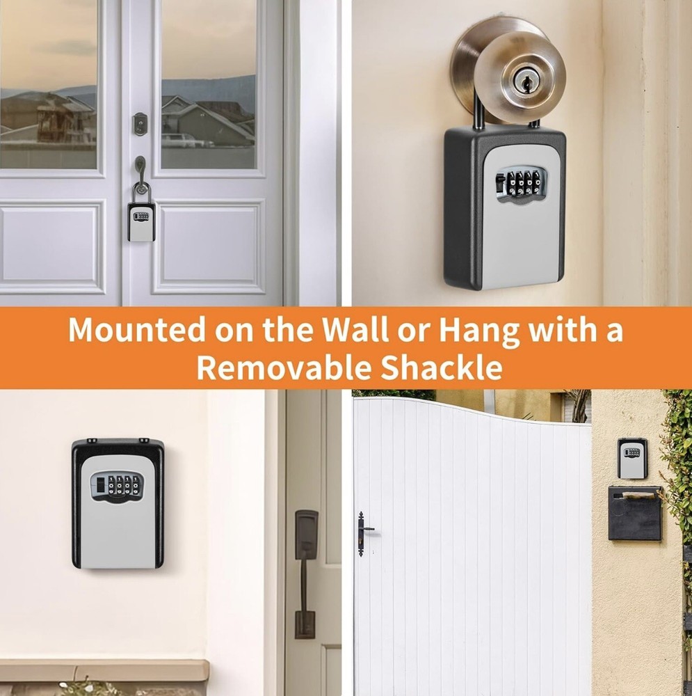 Portable Key Lock Box 4-digit Code Resettable