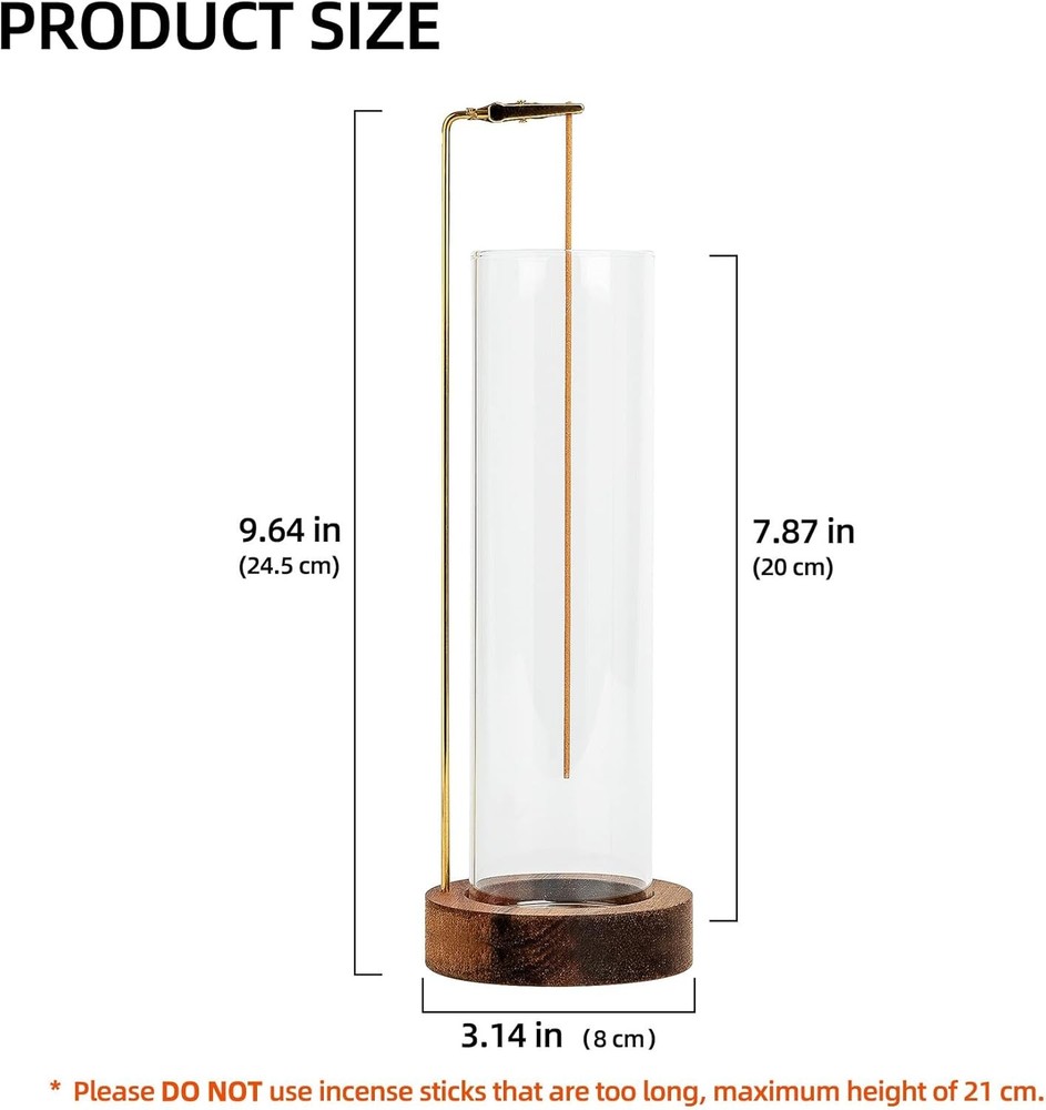 Glass Incense Holder with Ash Catcher