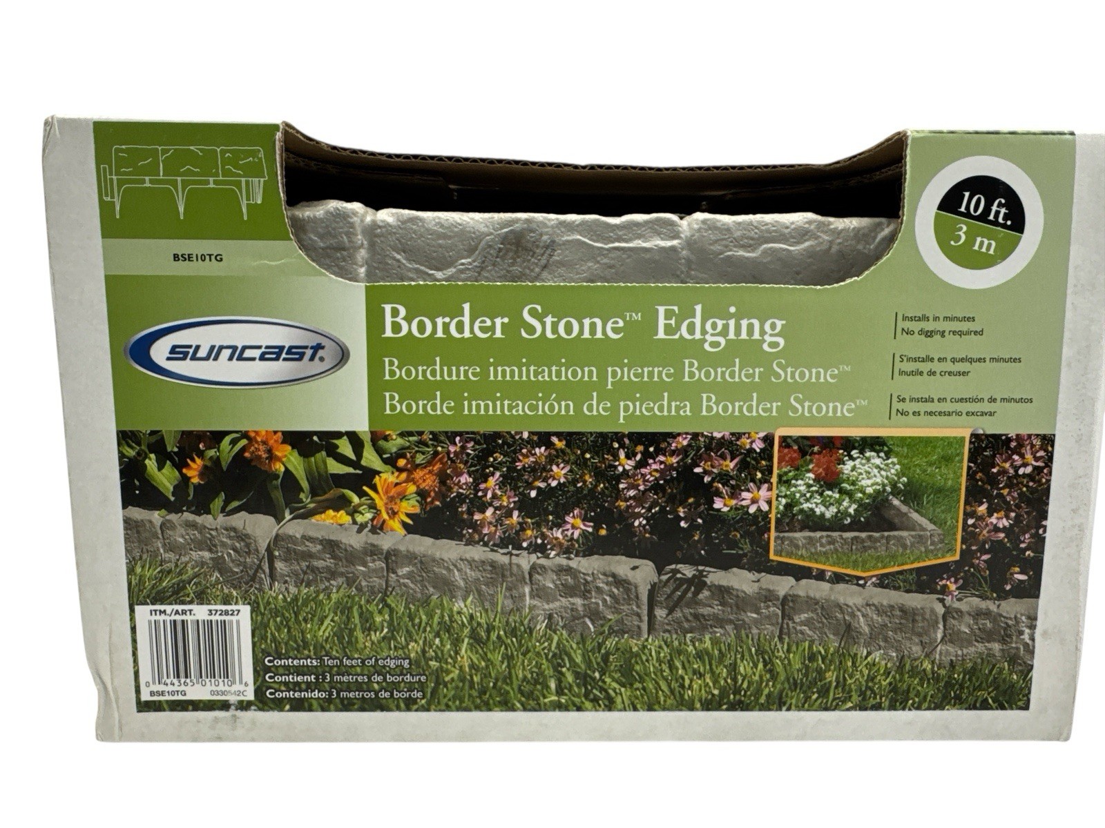 Suncast 10 Ft Pound In Landscape Edging Stone Color BSE10TG New
