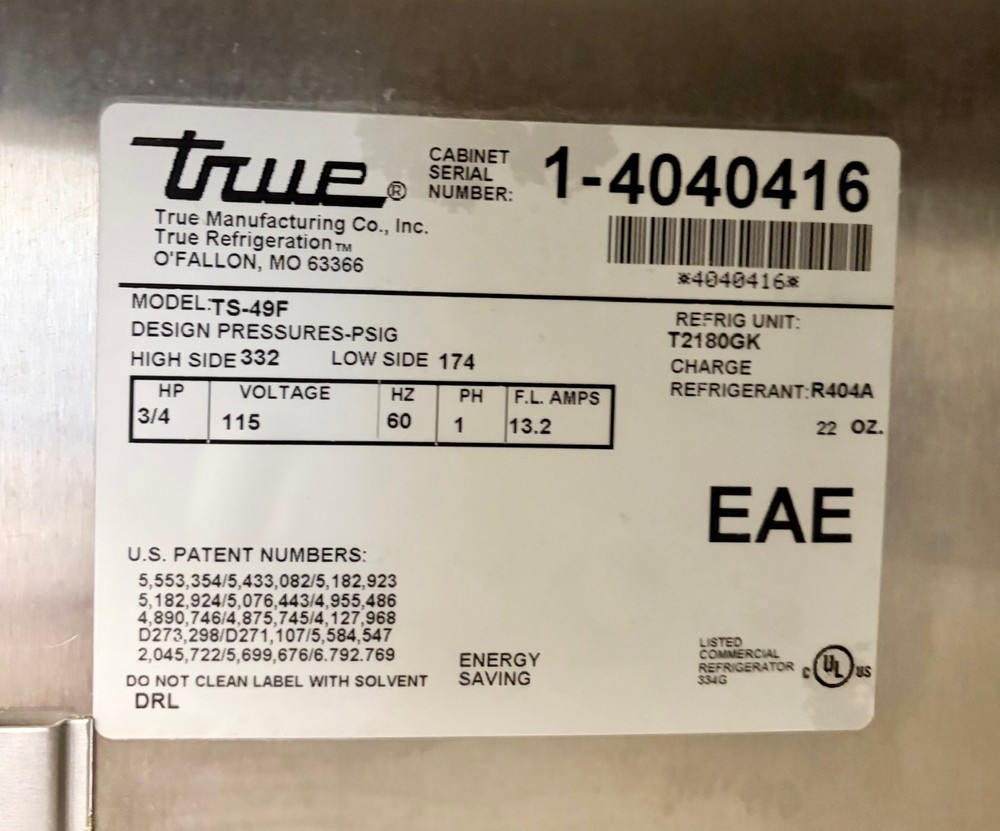 True TS-49F Two Section Reach-In Freezer
