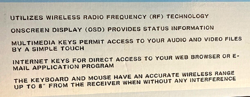 Wireless RF Keyboard+Mouse Model AKM9300-BB-E