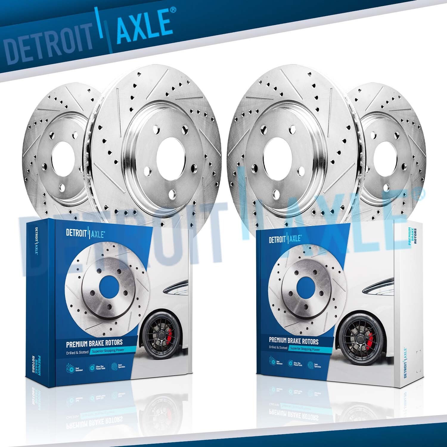 13.98"Front & 13.78" Rear Drilled Brake Rotors for Infiniti G37 Q60 Nissan 370Z