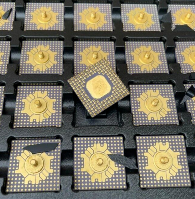 2x Vintage Military Army Aerospace Gold Purple Ceramic Dual Port High Speed Ram