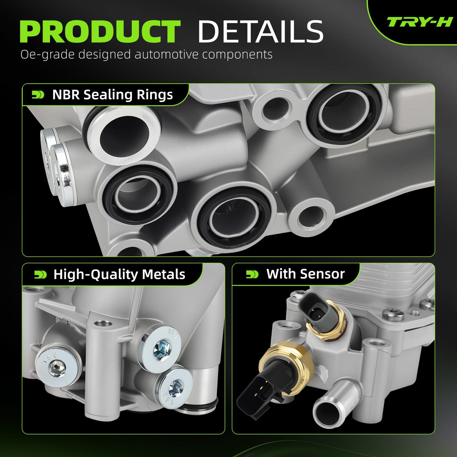 926-876 Aluminum Engine Oil Cooler Filter Housing for 2011-16 Chrysler 200 300..