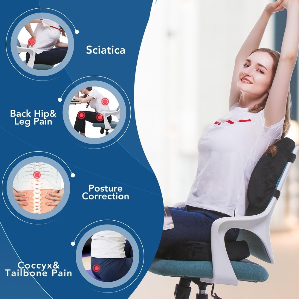 Ergonomic Seat Cushion & Lumbar Support Set