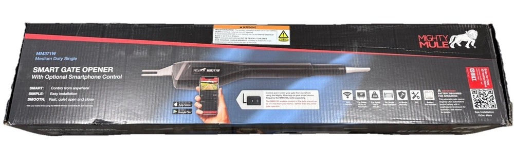 NEW! Mighty Mule-MM371W-Smart Automatic Medium Duty Single Gate Opener