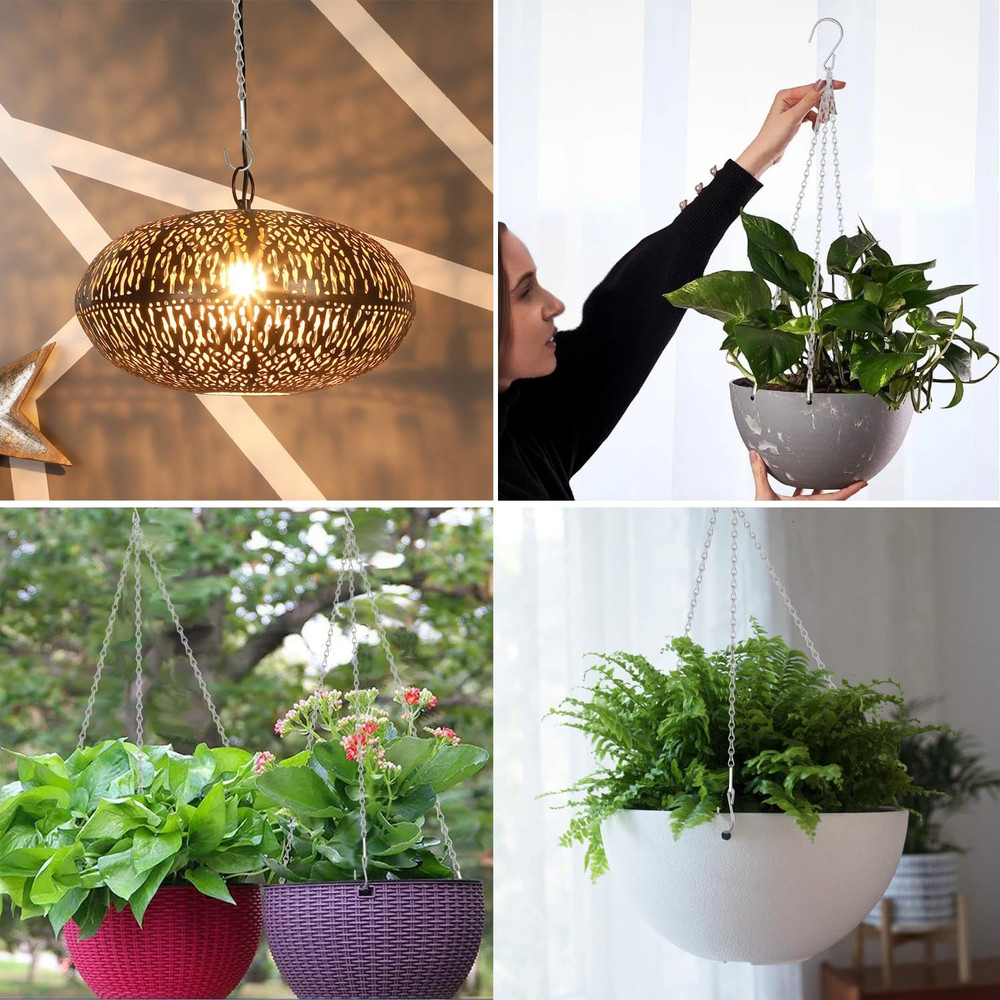 10 Pack SIL Storagehook Silver Hanging Chains with Hooks, Grow Lights Chain Adju