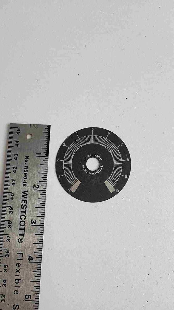 Mallory Potentiometer Dial Plate 2.25" NOS