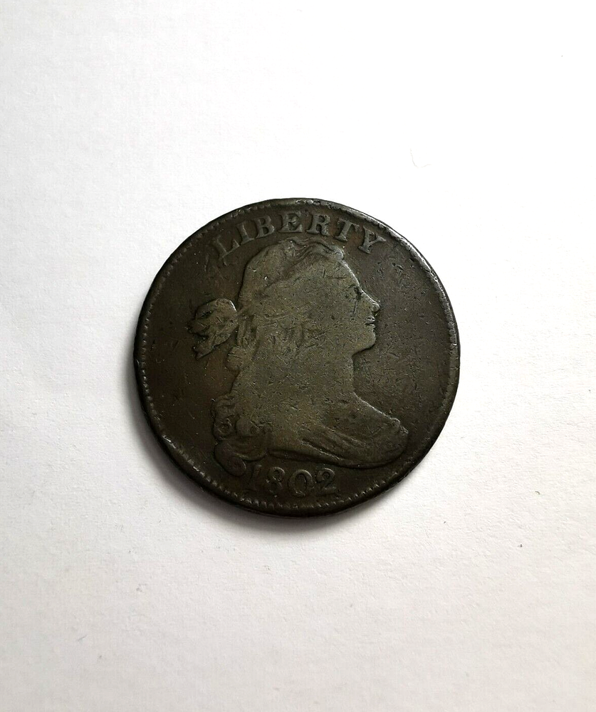 1802 US Draped Bust Large Cent Coin S-236