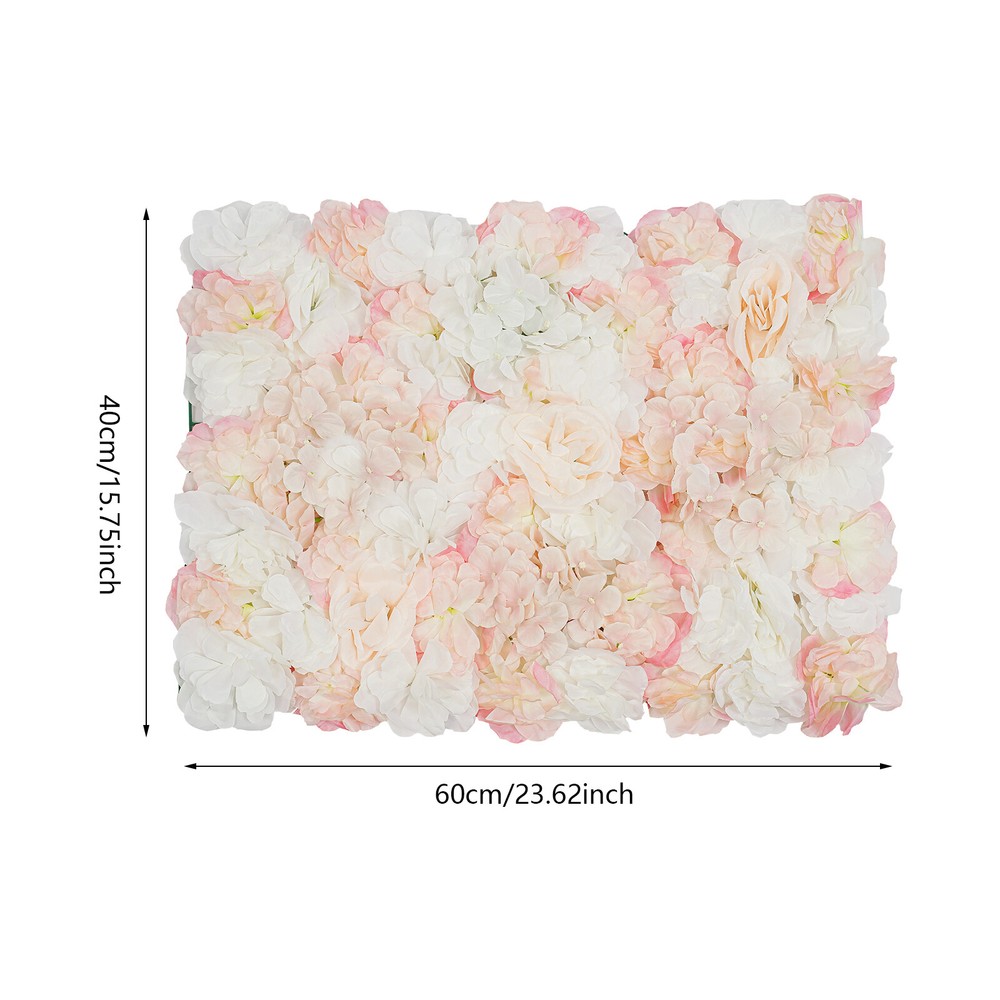 Artificial Flower Wall Backdrop 6 Panel Set Wedding Decor Champagne White Roses