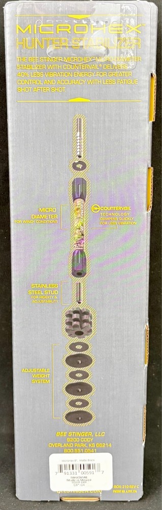 Bee Stinger MicroHex Stabilizer 8" Black NEW