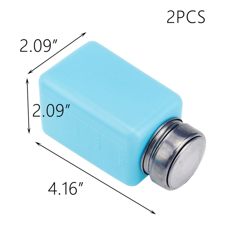 Crapyt 2 Pack Push Down Pump Dispenser for Cleanser 200mL Blue Solvent
