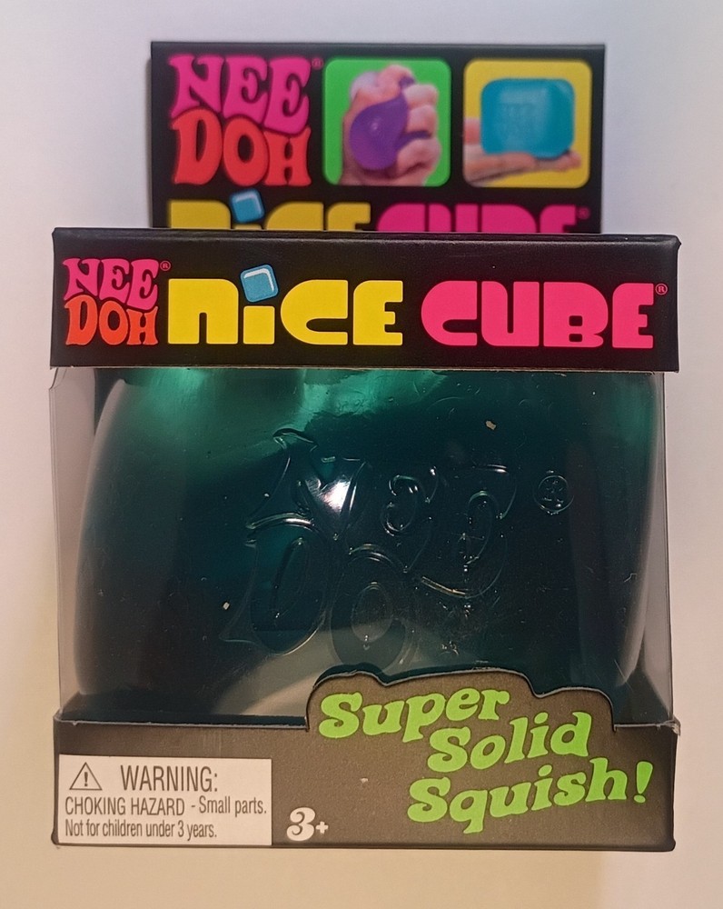 Nee Doh Needoh Nice Ice Cube Super Solid Squish Squishy Fidget Toy Blue In Pack