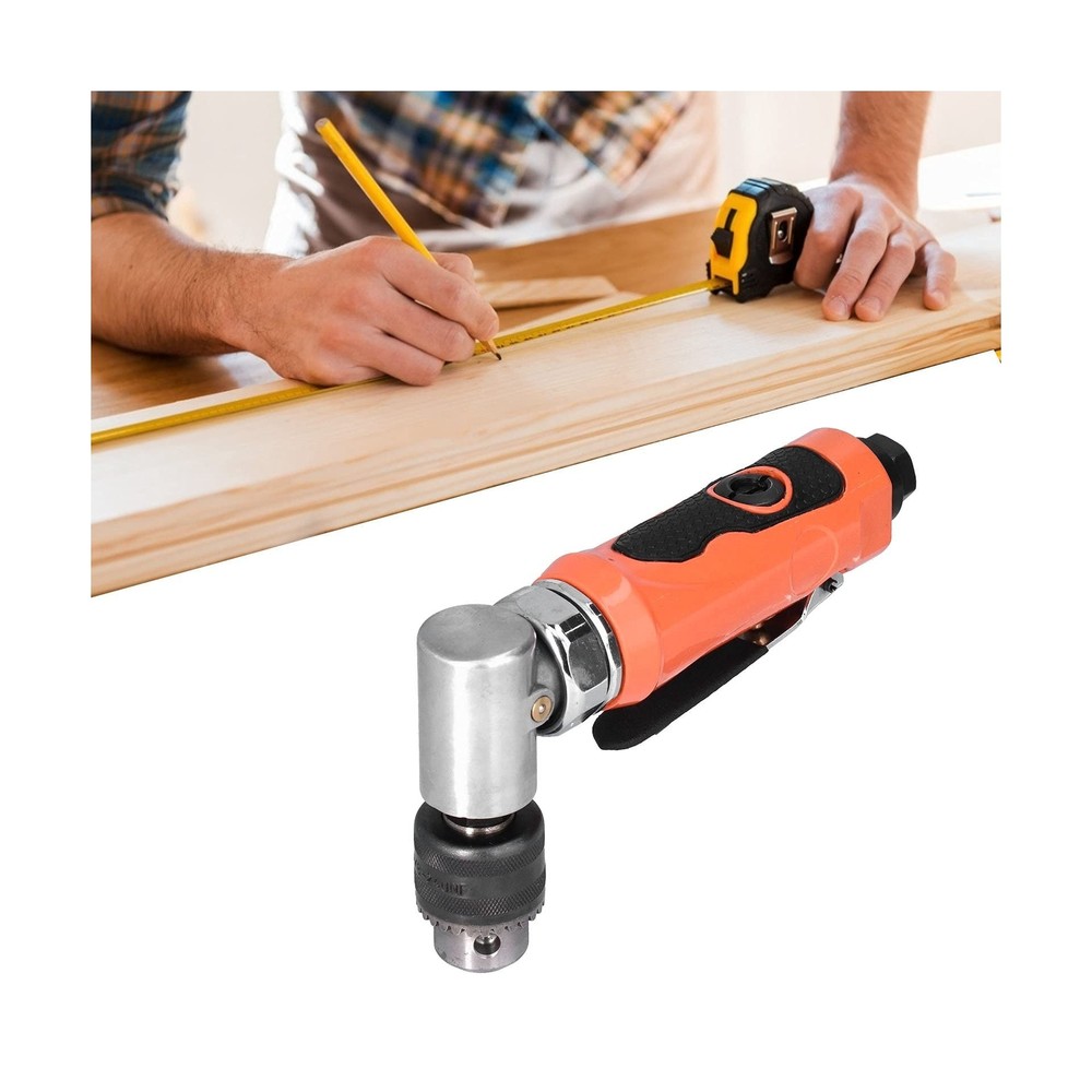 Air Right Angle Drilling Machine, Powerful Pneumatic Drill 90° 1/4 Elbow He